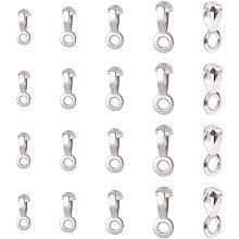 NBEADS 70 Pcs Ball Chain Pull Loop Connectors, 2.4mm/3mm/4.5mm/6mm Ball Chain Ceiling Fan Lamp Pull Loop Stainless Steel Chain Connectors Jewelry Clasp Findings For Bracelets Necklace DIY Art Making