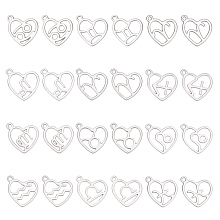 SUNNYCLUE 1 Box 24Pcs 12 Style Zodiac Charms Zodiac Sign Charm 304 Stainless Steel Heart Charms Flat Round Constellation Charm for Jewelry Making Charms DIY Bracelet Necklace Ankle Craft Women Adult