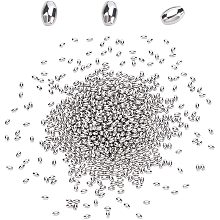 SUPERFINDINGS About 2700Pcs Stainless Steel Polished Beads 1/5x3/25Inch Oval Tumbling Media Pins Burnishing Media Shot for Rust Removal,Rough Polishing,Precsion Polishing,Jewelry Polishing