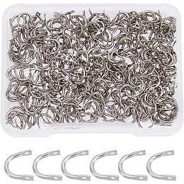 SUPERFINDINGS 300Pcs Fishing Spinner Clevis U Shaped Spinnerbait Clevis Platinum Brass Links Easy Spin Spinner Clevis Spinner Blade Clevis for Lure Making, Hole: 1mm