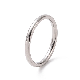 Honeyhandy 201 Stainless Steel Simple Thin Plain Band Ring for Women, Stainless Steel Color, Inner Diameter: 17mm