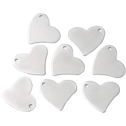 UNICRAFTALE 200pcs Stainless Steel Pendants Metal Heart Shape Charms Blank Stamping Tag Pendants for Jewelry Making Necklace Earrings DIY 18x19.5x0.6mm, Hole 1.6mm