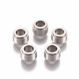 Honeyhandy 201 Stainless Steel Beads, Column, Stainless Steel Color, 6x4mm, Hole: 3.5mm