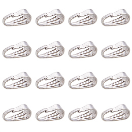 PandaHall Elite About 200 Pcs 304 Stainless Steel Snap Bail Hook Pinch Clip Necklace Clasps Dangle Pendant Charms Chain Connectors 8.5x3.5mm for Jewelry Making