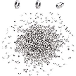 SUPERFINDINGS About 2700Pcs Stainless Steel Polished Beads 1/5x3/25Inch Oval Tumbling Media Pins Burnishing Media Shot for Rust Removal,Rough Polishing,Precsion Polishing,Jewelry Polishing