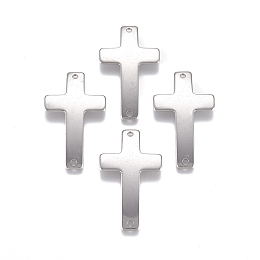 Honeyhandy 304 Stainless Steel Links connectors, Cross, Stainless Steel Color, 35.5x20.5x1.5mm, Hole: 1.6mm