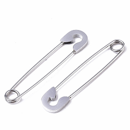 Honeyhandy 201 Stainless Steel Safety Pins, Stainless Steel Color, 39x8x1.5mm, Pin: 1mm