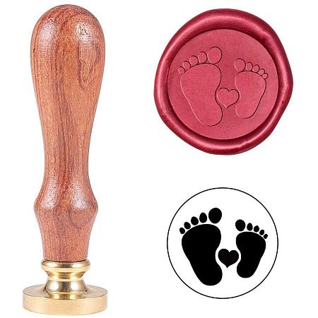 PH PandaHall Baby Foot Wax Seal Stamp Vintage Retro Sealing Stamp for Embellishment of Envelopes, Baby Shower Party Invitation, Wine Packages, Gift Packing, Greeting Cards