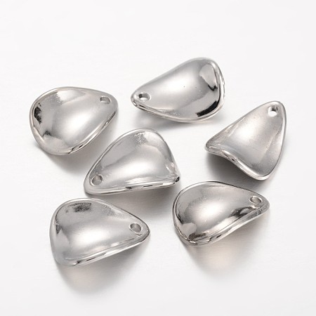 Honeyhandy CCB Plastic teardrop, Pendants, Platinum, 20x15x4mm, Hole: 2mm