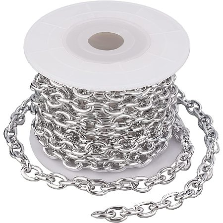 CHGCRAFT 9.8 Feet Aluminum Curb Chain Link in Bulk with Lobster Clasps for Necklace Jewelry Accessories DIY Making, 2mm Width