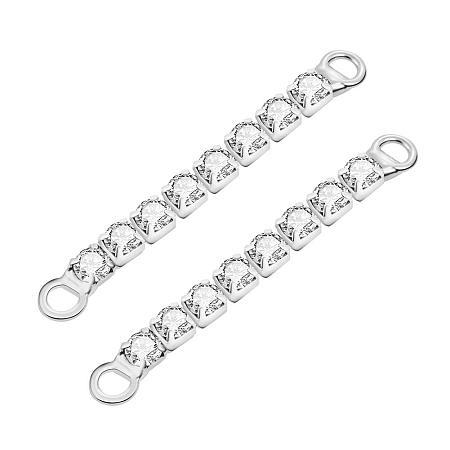 BENECREAT 6 PCS Platinum Plated Necklace Extender Bracelet Extension Chain Set with Grade A Rhinestone for Necklace Bracelet DIY Jewelry Making