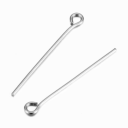 Honeyhandy 304 Stainless Steel Eye Pin, Stainless Steel Color, 25mm, Hole: 1.9x2mm, Pin: 0.7mm