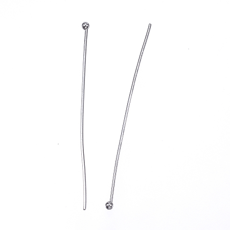 Honeyhandy 304 Stainless Steel Ball Head Pins, Stainless Steel Color, 50x0.7mm, 21 Gauge, Head: 2mm, about 25pcs/5g