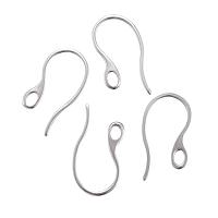 PandaHall Elite About 100 Pcs 304 Stainless Steel Earring Hook Ear Wires with Loop 22x11.5x1mm for Jewelry Making Platinum