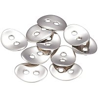 Pandahall Elite 10pcs 2 Holes Stainless Steel Buttons Oval Buttons for Costume Design Shirts Sewing Fasteners Crafts Crochet Manual Button Painting Handmade Ornament DIY Projects