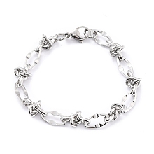 Honeyhandy 304 Stainless Steel Link Chain Bracelet for Men Women, Stainless Steel Color, 7-7/8 inch(20cm)