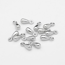 Honeyhandy CCB Plastic Charms, Chain Extender Drop, Teardrop, Platinum, 11x4mm, Hole: 1mm