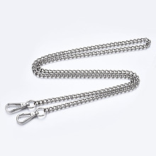 Honeyhandy Bag Chains Straps, Iron Curb Link Chains, with Alloy Swivel Clasps, for Bag Replacement Accessories, Platinum, 1190x7mm