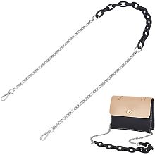 WADORN Acrylic Purse Chain Strap, 46.85 Inch Handbag Shoulder Chain Replacement Crossbody Bag Chain Strap with Swivel Clasps for Clutches Satchel Messenger Bag, Platinum