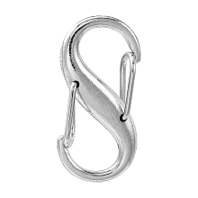 Honeyhandy Alloy Double S Snap Hook Spring Keychain Clasps, Rock Climbing Carabiners for Women Men Camping Fishing, Platinum, 27.5x14mm