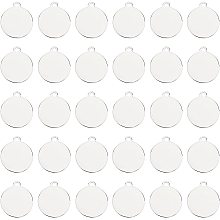 BENECREAT 30 Pack 22mm Stamping Blank Flat Round Tag Pendant Charms with Storage Box for Bracelet Necklace Jewelry DIY Craft Making, Platinum