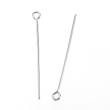 Honeyhandy 304 Stainless Steel Eye Pin, Stainless Steel Color, 35mm, Hole: 2mm, Pin: 0.7mm