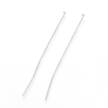 Honeyhandy 304 Stainless Steel Flat Head Pins, Stainless Steel Color, 50x1.7x0.7mm, 21 Gauge, Head: 2mm