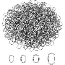 UNICRAFTALE About 800pcs 4 Style Oval Linking Rings Connectors Metal Color Stainless Steel Quick Link Connectors Quick Link Chain Jewelry Connectors for Earring Necklaces Bracelets Jewelry Making