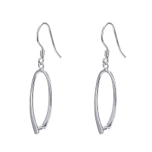 Honeyhandy 925 Sterling Silver Earring Findings, with Bar Links and Ice Pick Pinch Bail, Platinum, 37mm, Pin: 0.7mm and 1mm