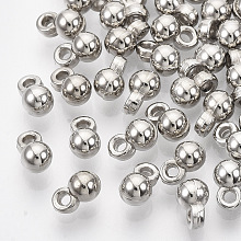 Honeyhandy CCB Plastic Charms, Round, Platinum, 6.5x4mm, Hole: 1mm, about 1079pcs/50g