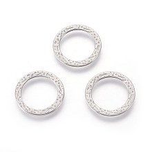 Honeyhandy 304 Stainless Steel Linking Rings, Ring, Bumpy, Stainless Steel Color, 15x0.8mm, Inner Diameter: 11mm