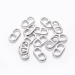 Honeyhandy 201 Stainless Steel Links Connectors, Soda Tab/Pull Tab, Stainless Steel Color, 23x12x2mm