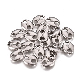 Honeyhandy 304 Stainless Steel Oval Links Connectors, Coffee Bean, Stainless Steel Color, 8.3x10.5x2.4mm, Hole: 2.8mm