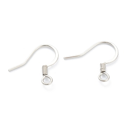 Honeyhandy 316 Surgical Stainless Steel Earring Hooks, Ear Wire, with Horizontal Loop, Stainless Steel Color, 15mm, Hole: 2mm, Pin: 0.6mm