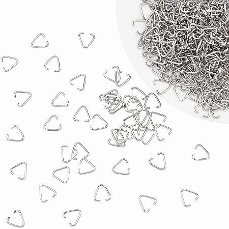 Pandahall Elite 400Pcs Iron Triangle Open Jump Rings Pinch Clip Bail Hang Drops Charm Bead Pendant Connector Findings Pendant Buckle for Jewelry Making and DIY Craft, Platinum