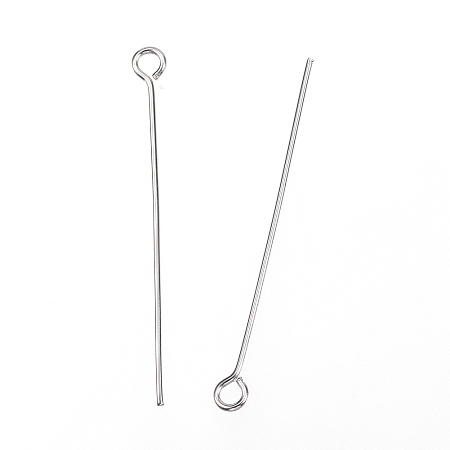 Honeyhandy 304 Stainless Steel Eye Pin, Stainless Steel Color, 35mm, Hole: 2mm, Pin: 0.7mm
