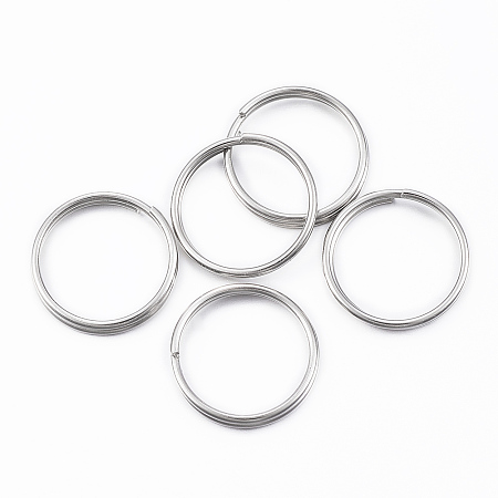 Honeyhandy 304 Stainless Steel Split Rings, Double Loops Jump Rings, Stainless Steel Color, 18x2.5mm, about 15mm inner diameter, Single Wire: 1.25mm
