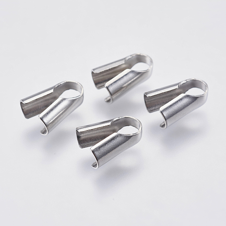 Honeyhandy 304 Stainless Steel Cord Ends, End Caps, Column, Stainless Steel Color, 8x6.5x3.5mm, Hole: 3x3.5mm