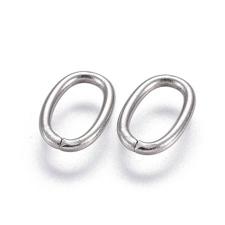 Honeyhandy 304 Stainless Steel Open Jump Rings, Oval, Stainless Steel Color, 10x6.5x1.1mm