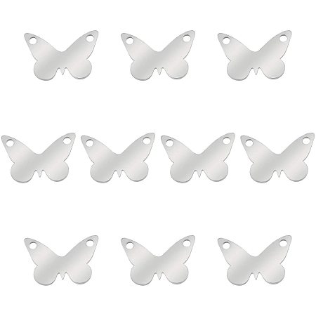 NBEADS 10 Pcs Butterfly Charm Pendants, Stainless Steel Butterfly Pendants Charms for Necklace Bracelet Jewelry Making