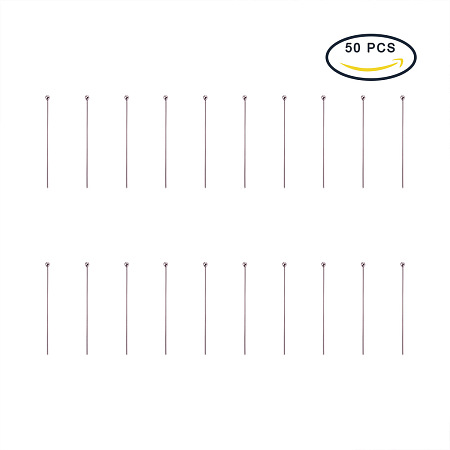 PandaHall Elite Length 40.2mm Sterling Silver Headpins for Jewelry Making