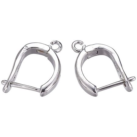 Arricraft 20 Pcs Brass Lever Back Earring Hoop Open Loop Leverback Ear Wire for Earring Making, Platinum