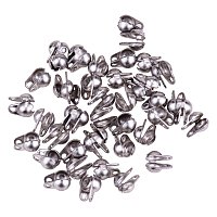 PandaHall Elite Jewelry Making Components 304 Stainless Steel Bead Tips 6mm Beads Caps 50pcs a Bag