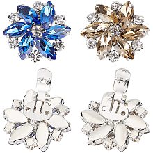 NBEADS 4 Pcs Rhinestone Shoe Clips, 2 Colors Elegant Alloy Flower Crystal Shoe Buckle Clips for Shoe Decoration Buckle Accessories Wedding