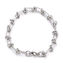 Honeyhandy 304 Stainless Steel Link Chain Bracelets, with Lobster Claw Clasps, Stainless Steel Color, 8 inch(20.3cm)