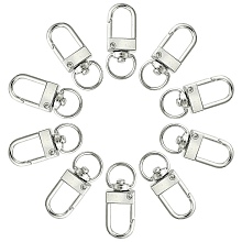 Honeyhandy Alloy Swivel Snap Hook Clasps, Platinum, 32x11mm