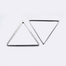 Honeyhandy Brass Linking Rings, Plated, Triangle, Platinum, 17.5x20x0.8mm, Inner Diameter: 15.5x17.5mm