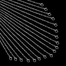 NBEADS 20 Strands 304 Stainless Steel Chain Necklace with Lobster Clasps Cross Chains DIY Chain for Necklace Making, 19.69"