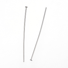 Honeyhandy 304 Stainless Steel Flat Head Pins, Stainless Steel Color, 40mm, Pin: 0.8mm, Head: 1.5mm