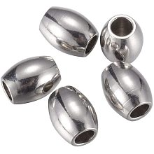 Pandahall Elite 100pcs 1.8mm Hole Barrel Bead Loose Bead Stainless Steel Spacer Beads Metal Spacer Beads Slider Beading Spacers Steel Beads Finding for DIY Bracelet Necklace Jewelry Making 5x4mm